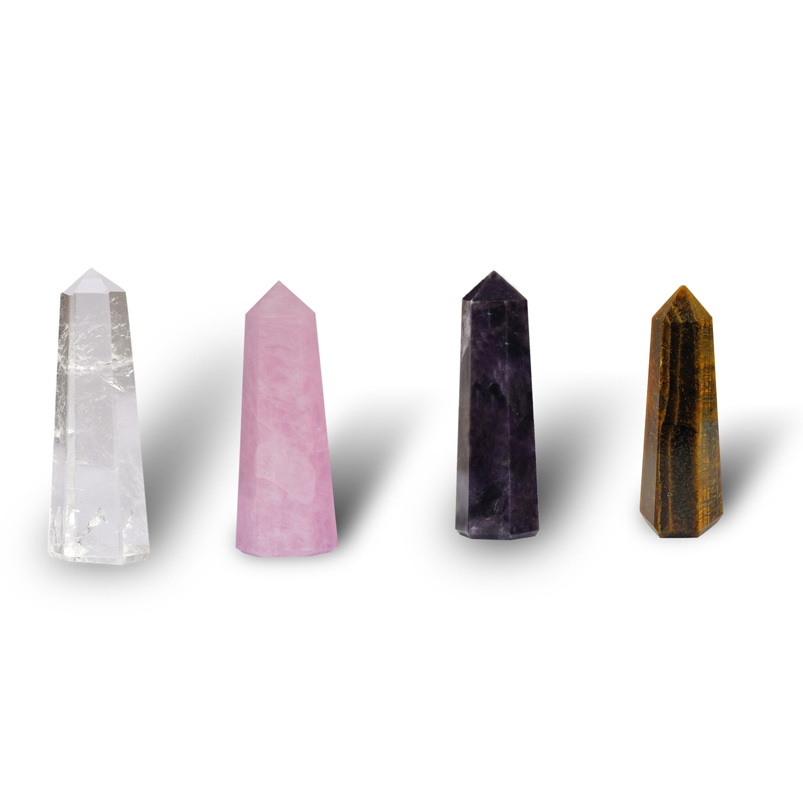 KACHVI Crystal Set |Clear Rose Amethyst Tiger
