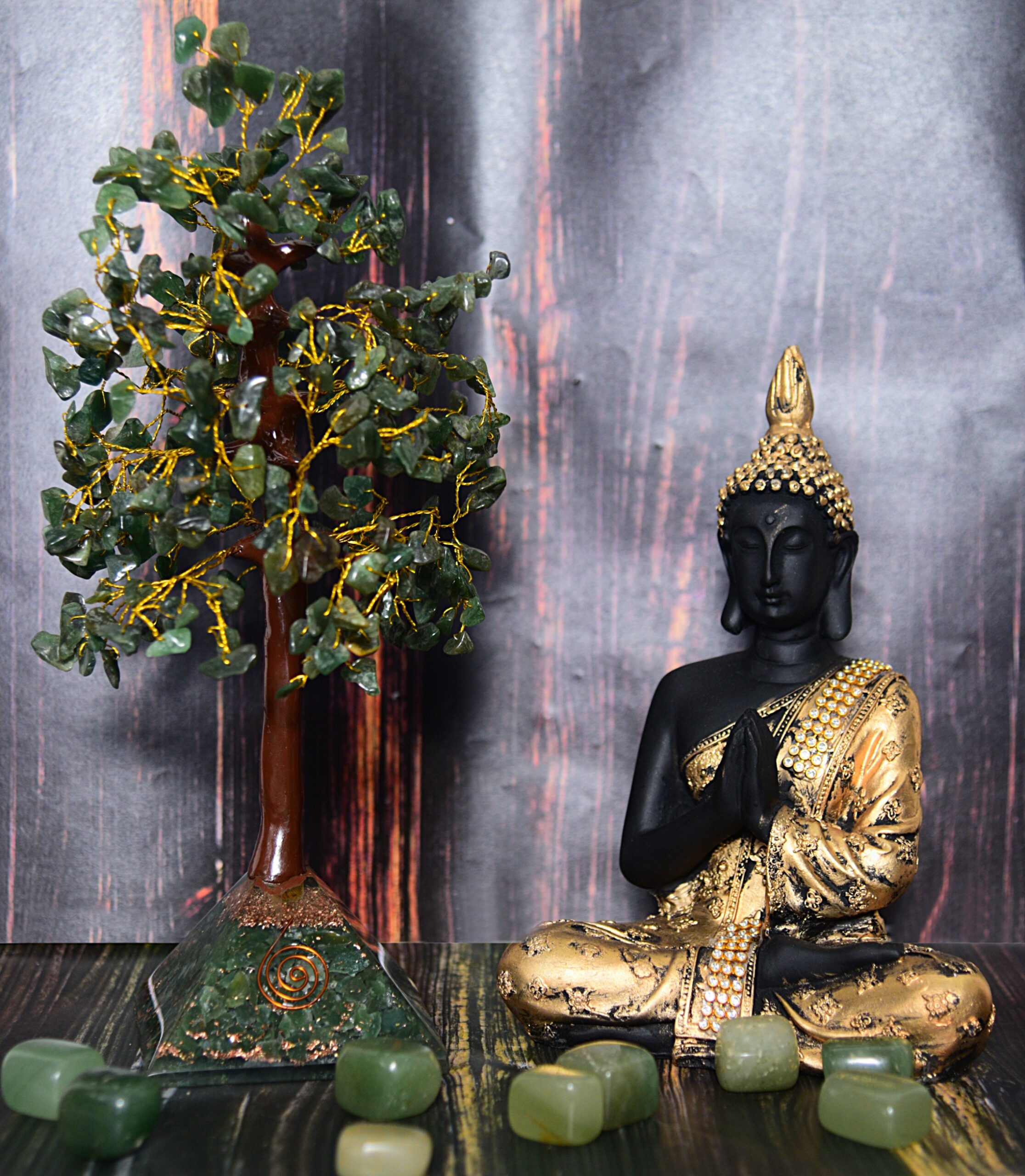 KACHVI Crystal Set |Jade Green Pryamid Tree - Image 3