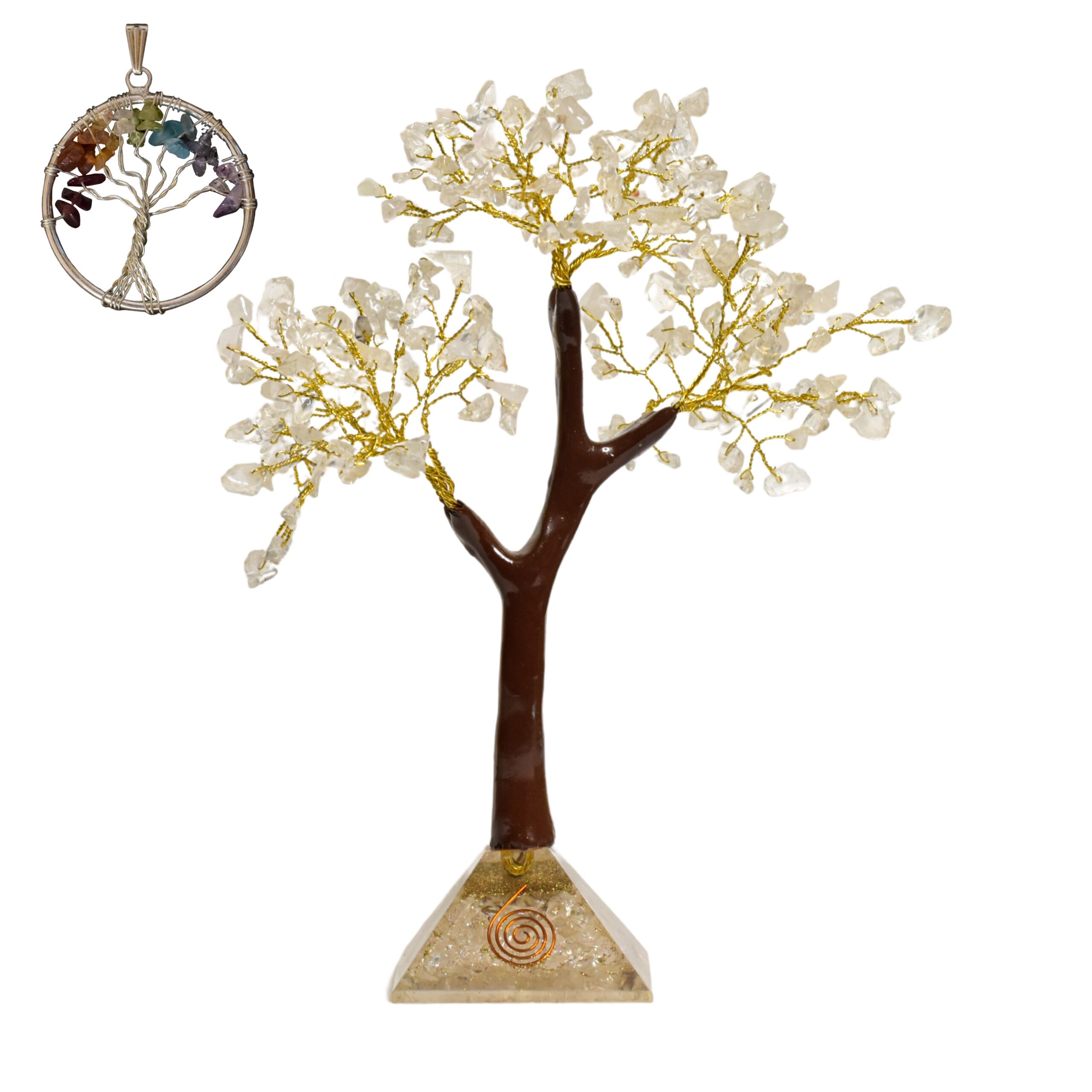 KACHVI Crystal Set |Clear Gold Silver Pryamid Tree - Image 2