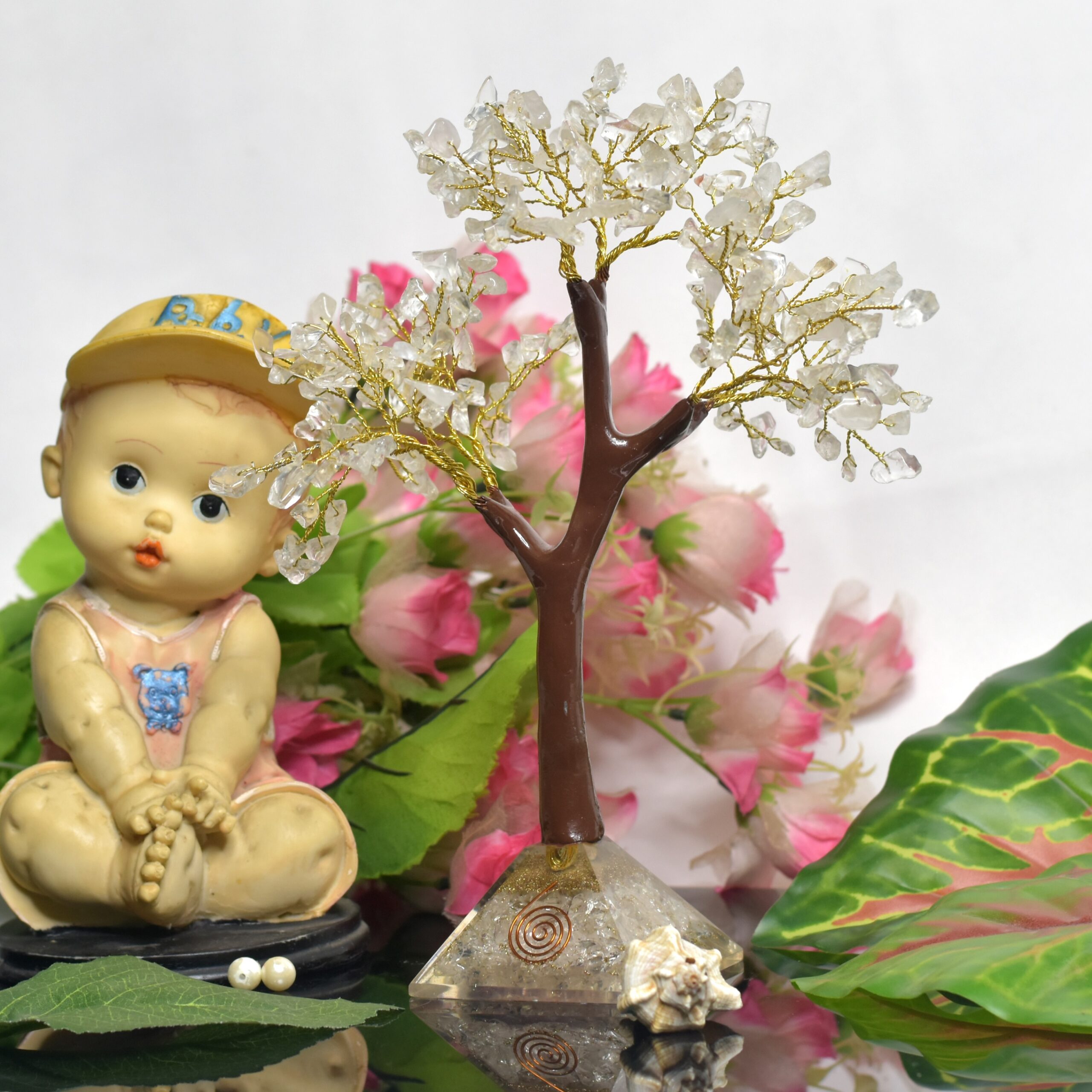 KACHVI Crystal Set |Clear Gold Silver Pryamid Tree - Image 7