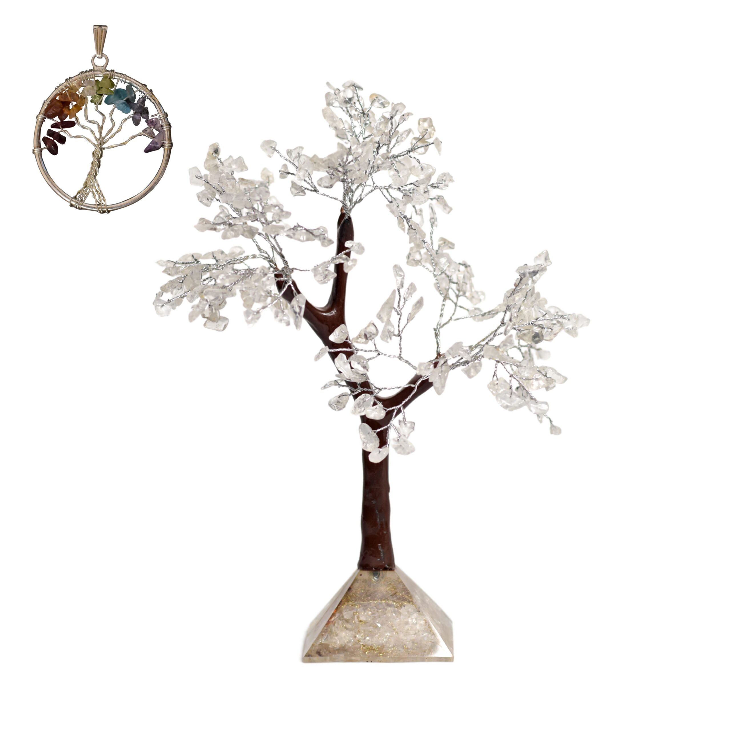 KACHVI Crystal Set |Clear Gold Silver Pryamid Tree - Image 10