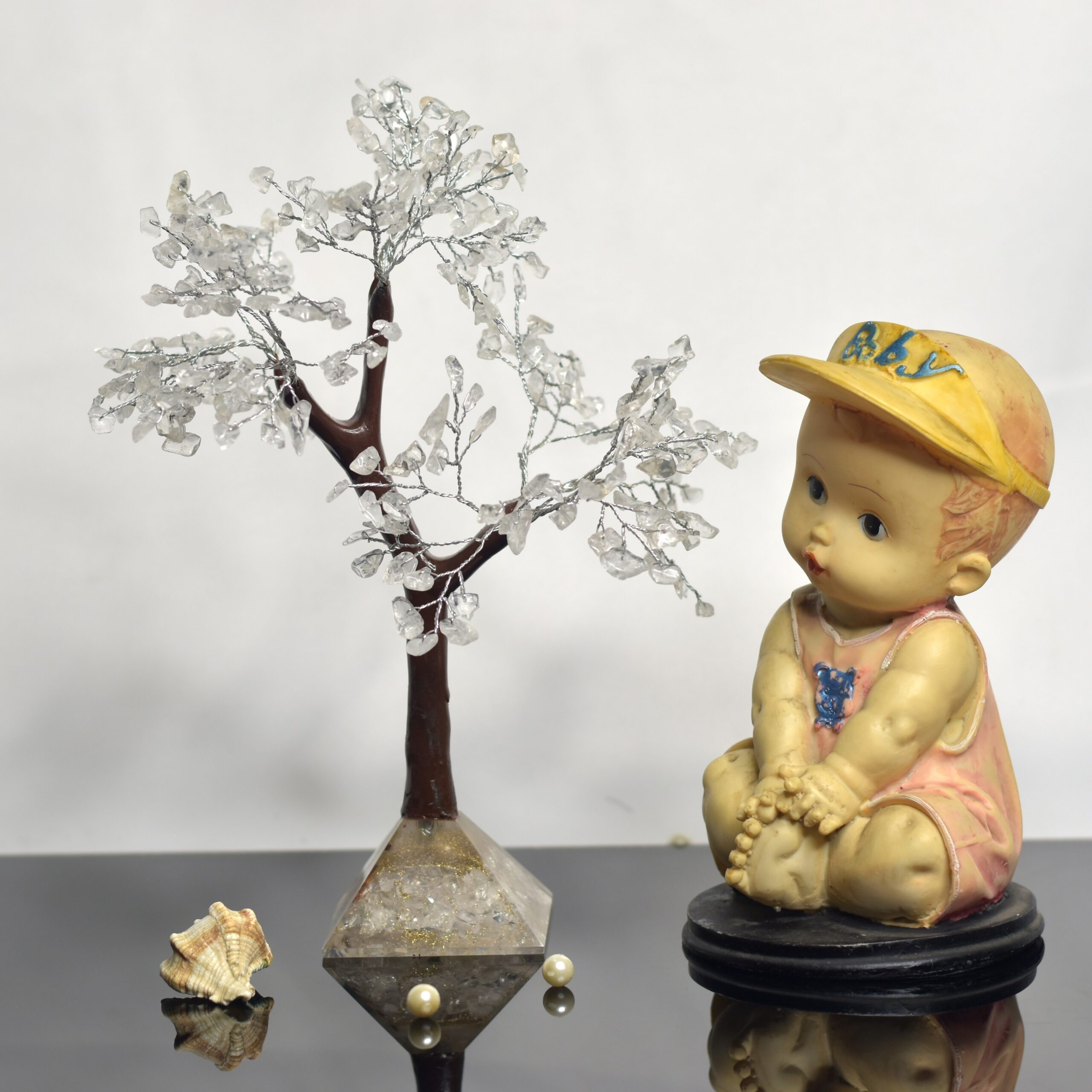 KACHVI Crystal Set |Clear Gold Silver Pryamid Tree - Image 13