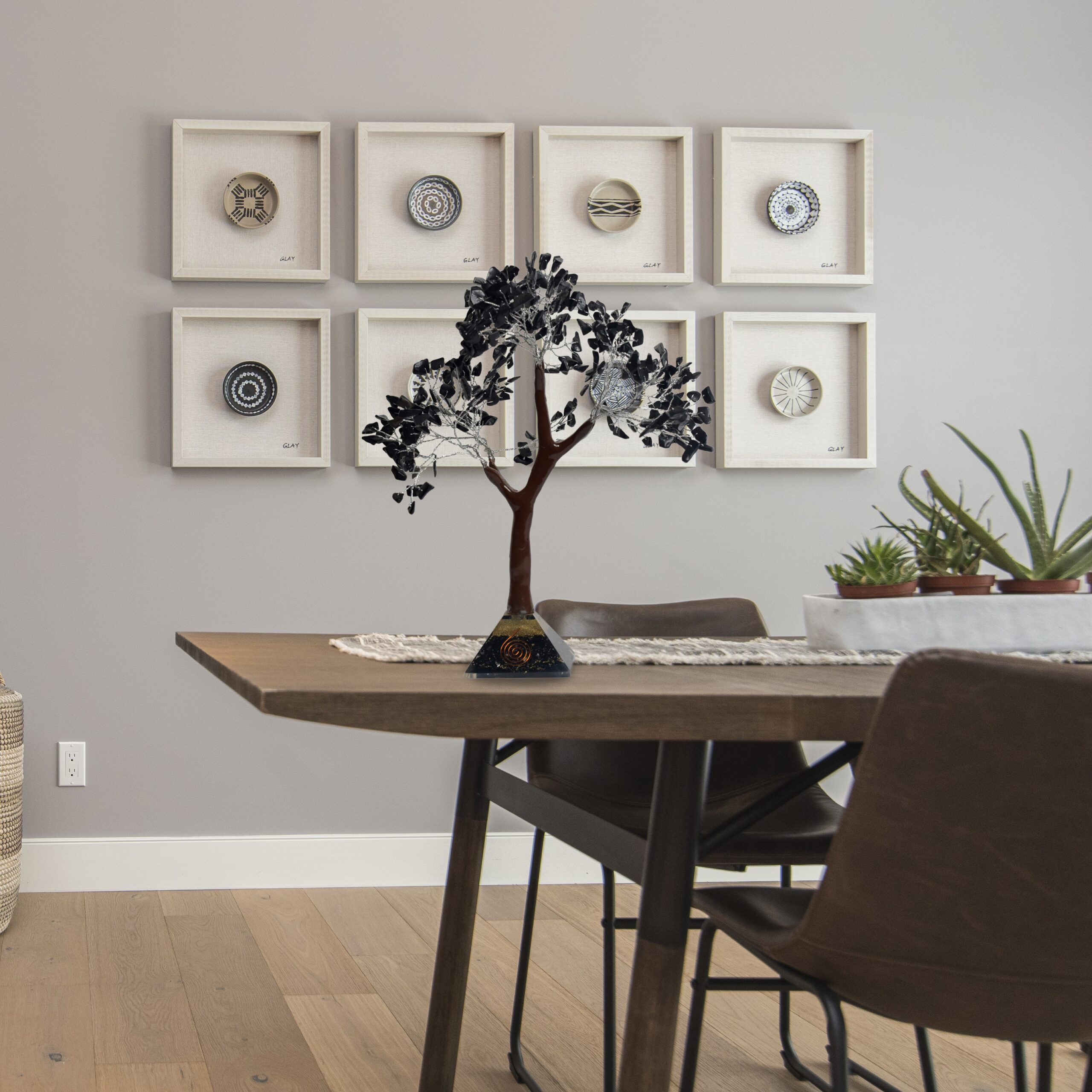 KACHVI Crystal Set |Black Silver Pryamid Tree - Image 3