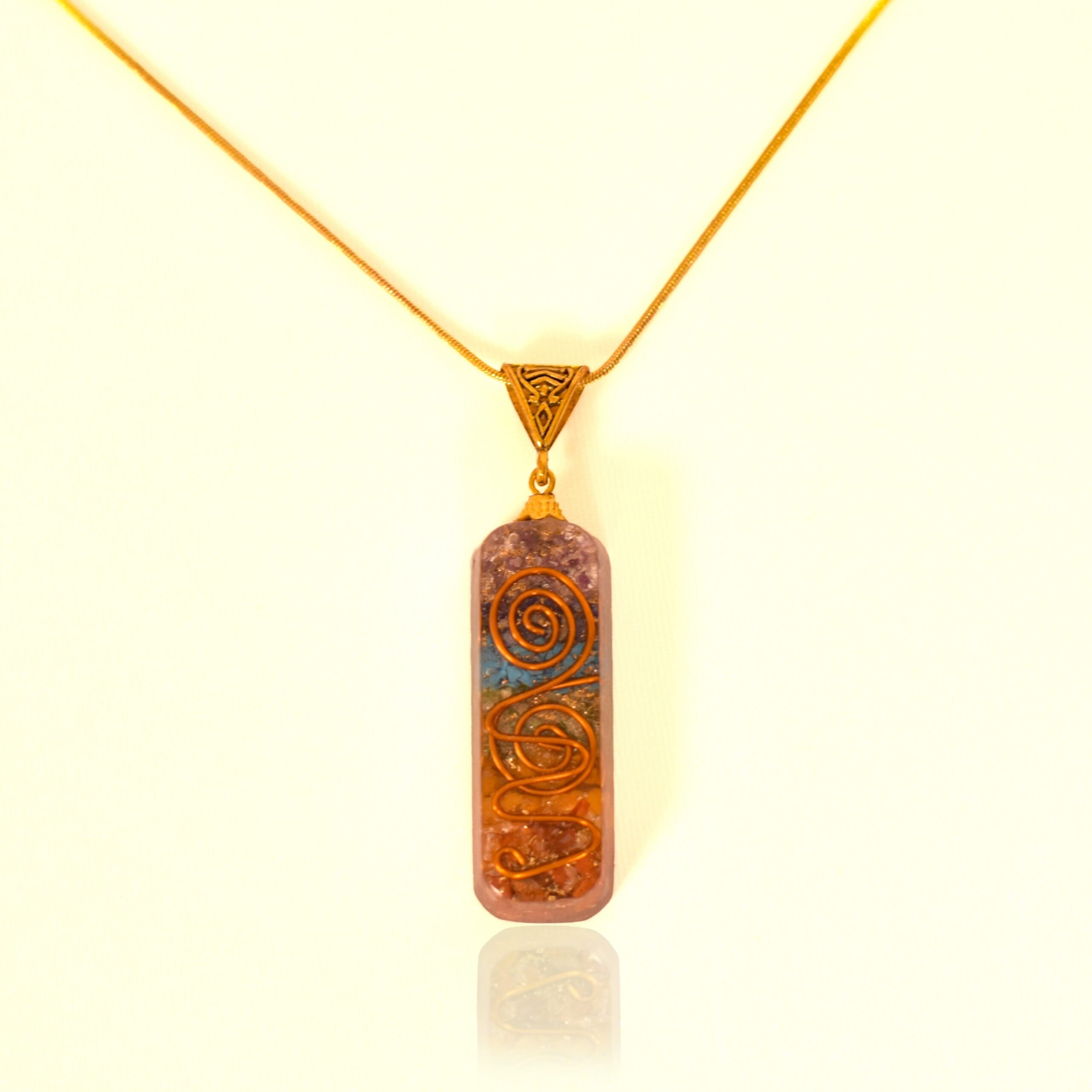 KACHVI Crystal Set |7 Chakra orgone pendant with chain - Image 5